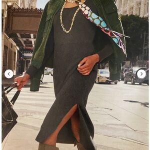 CAbi 4772 any day dress Charcoal Grey Ribbed